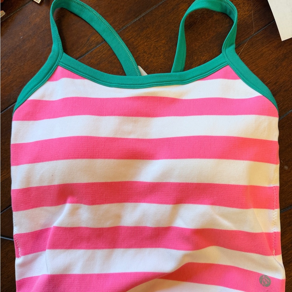Altar’d State Striped Pink and White women’s tank sports bra